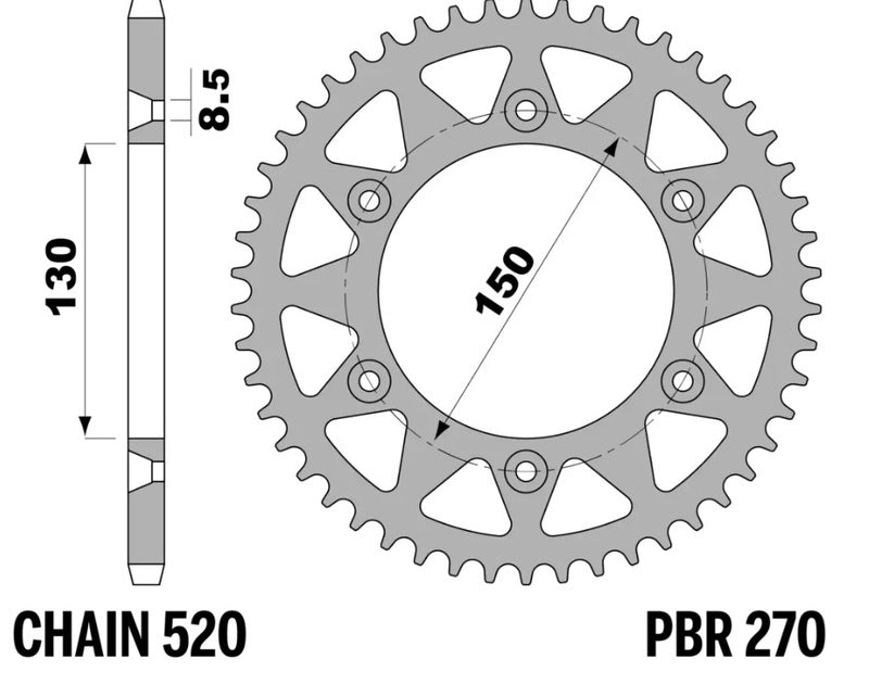 PBR RR SPROC 520 UL HA 270, 48, BLU