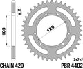 PBR RR SPROC 420 STEEL ST 4402, 62