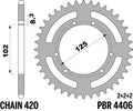 PBR RR SPROC 420 STEEL ST 4406, 53