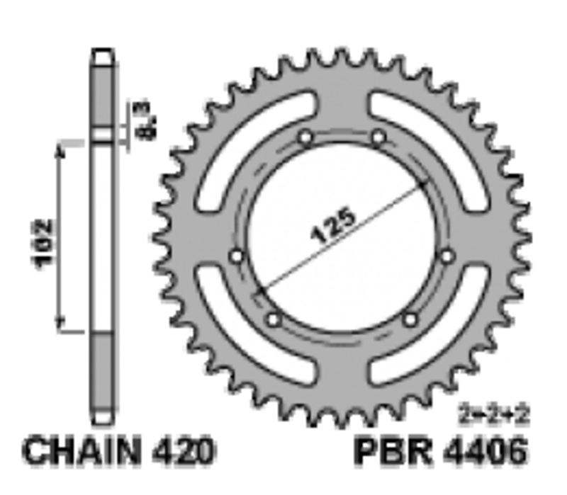PBR RR SPROC 420 STEEL ST 4406, 50