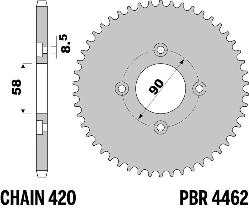 PBR RR SPROC 420 STEEL ST 4462, 38
