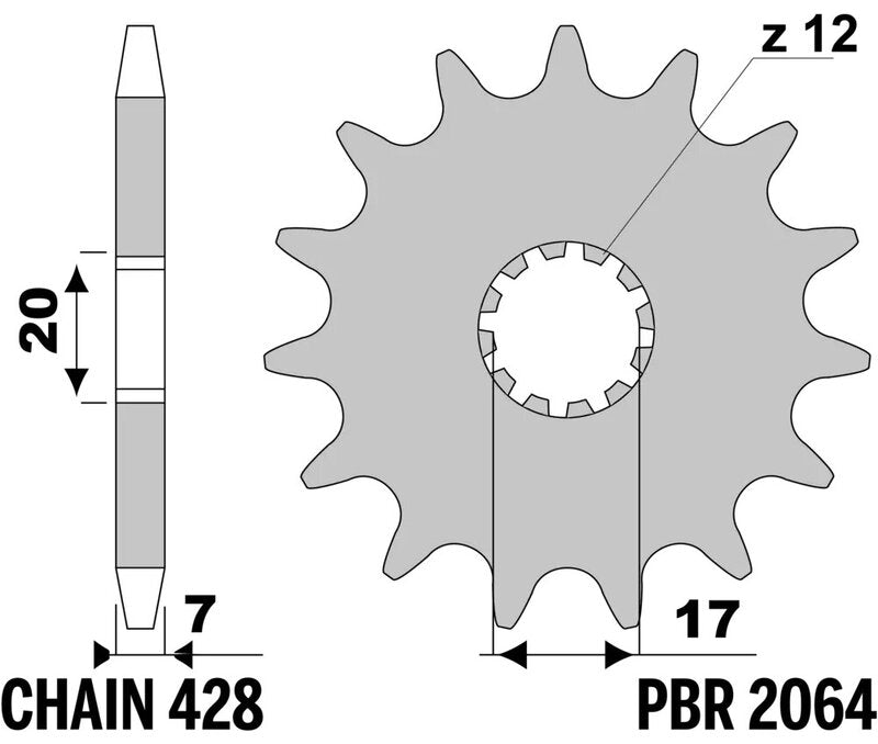 PBR FR SPROC 428 STEEL ST 2064, 11