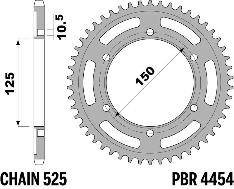 PBR RR SPROC 525 STEEL ST 4454, 42