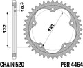 PBR RR SPROC 520 STEEL ST 4464, 43
