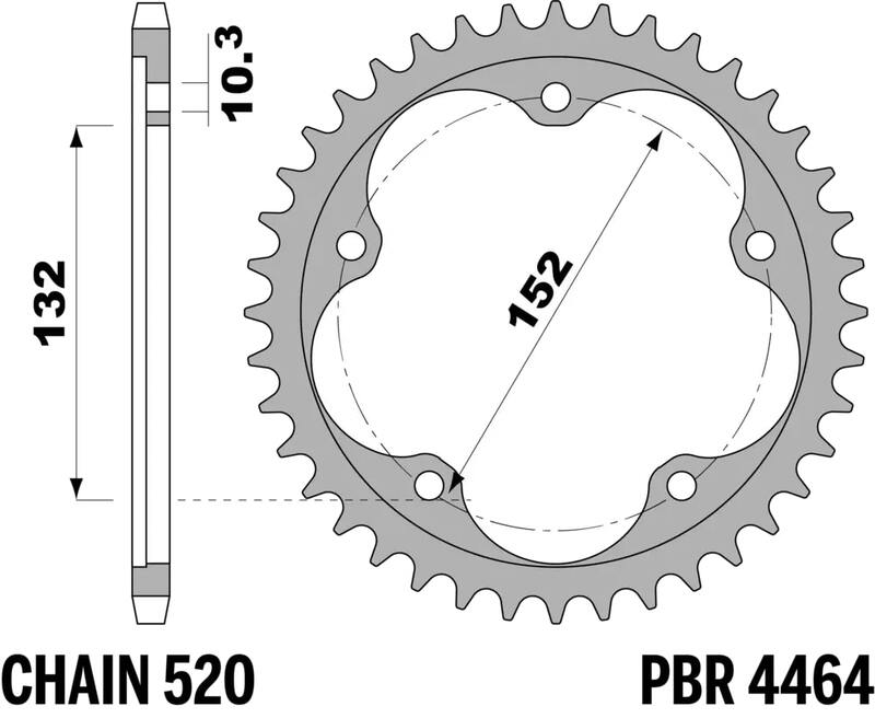 PBR RR SPROC 520 STEEL ST 4464, 43