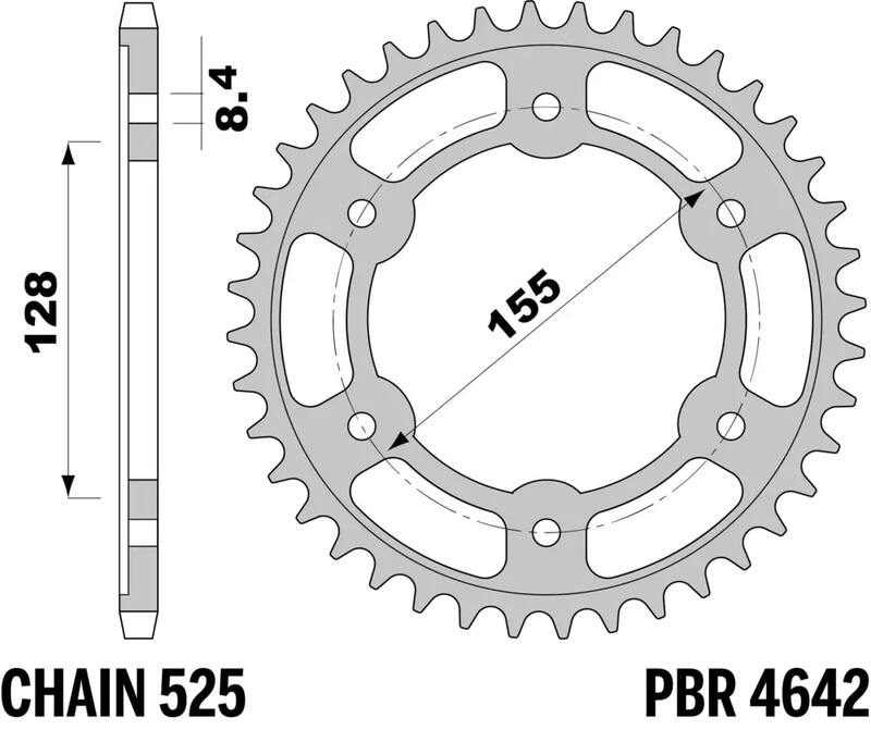 PBR RR SPROC 525 STEEL ST 4642, 38