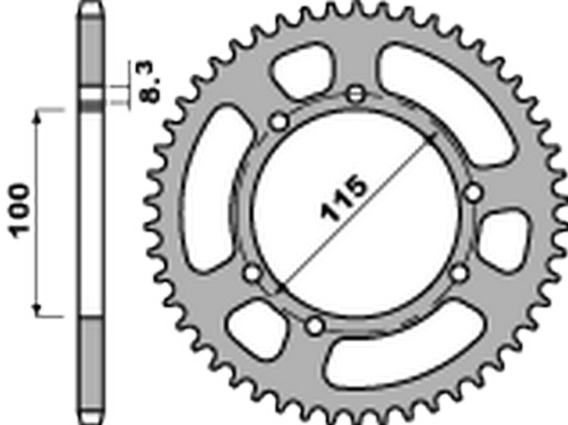 PBR RR SPROC 428 ALU UL 4502, 56