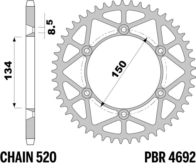 PBR RR SPROC 520 STEEL ST 4692, 49