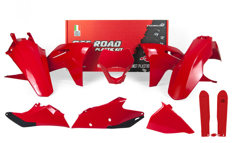 RTECH PLASTIC KIT 7 PCS, RED/BLK