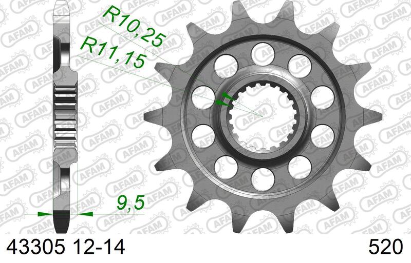 AFAM FR SPROC 520 STEEL ST 43305, 14