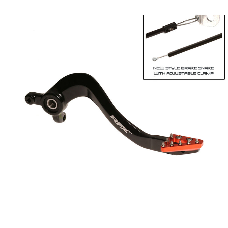 RFX PRO SOLID-TIP BRAKE PEDAL, BLK/ORG