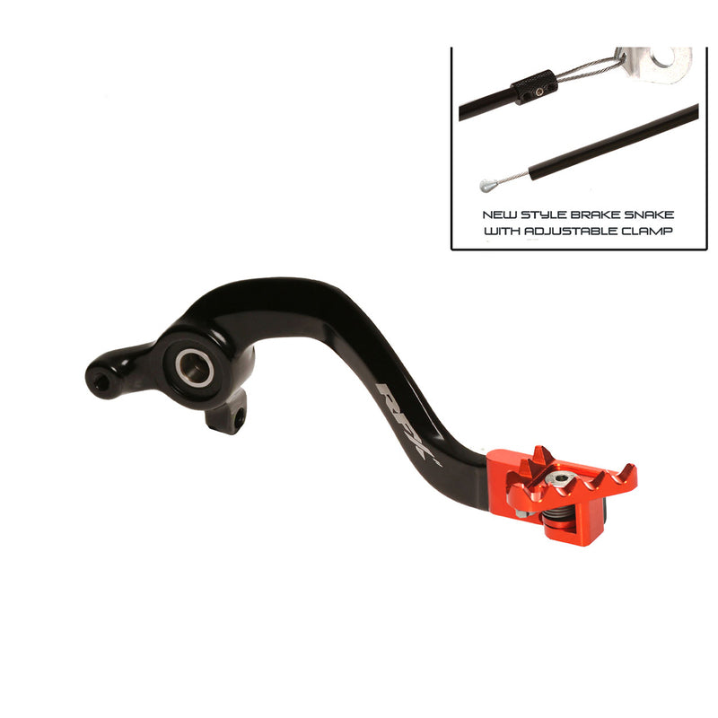 RFX PRO FLEXI-TIP BRAKE PEDAL, BLK/ORG