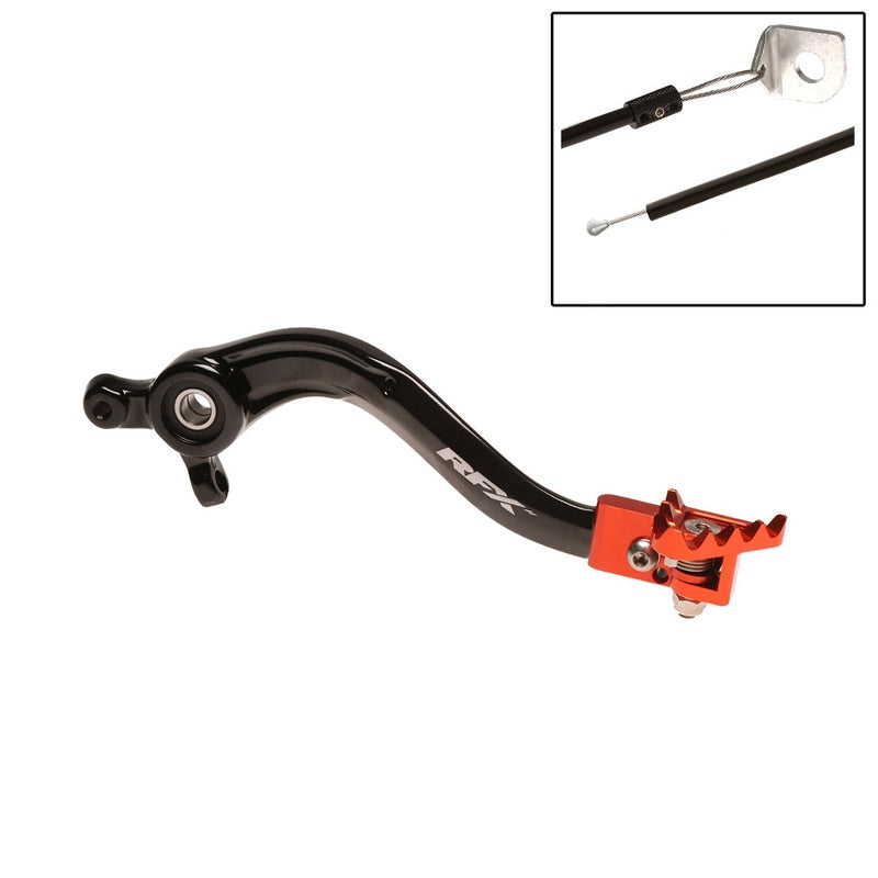 RFX PRO FLEXI-TIP BRAKE PEDAL, BLK/ORG