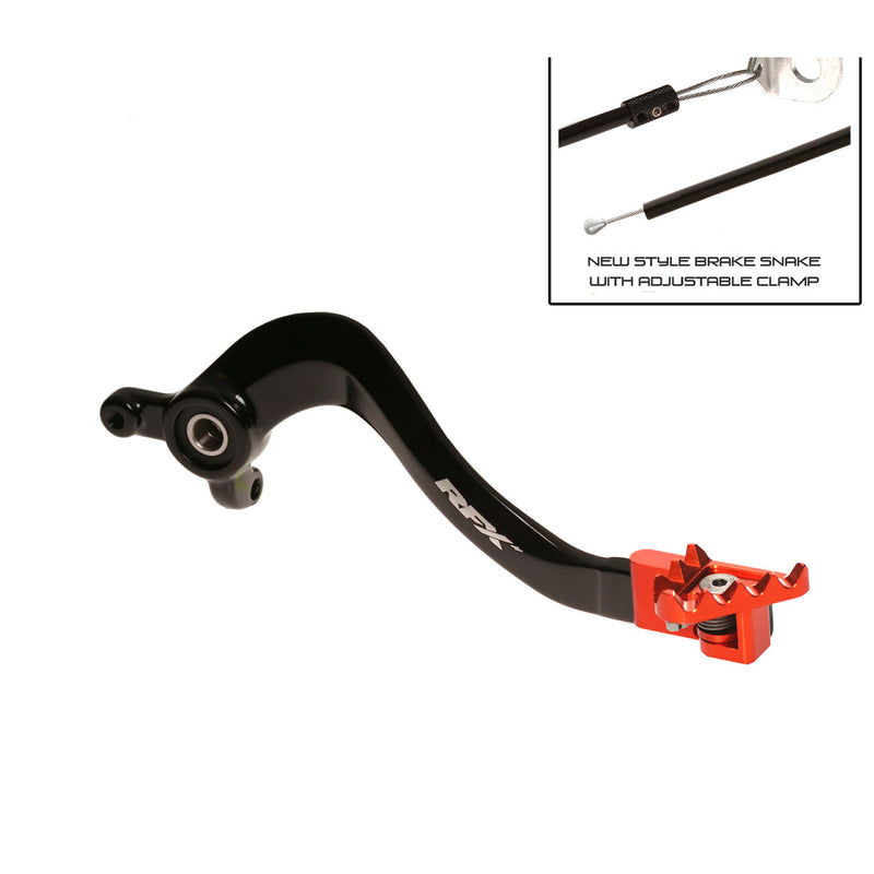RFX PRO FLEXI-TIP BRAKE PEDAL, BLK/ORG