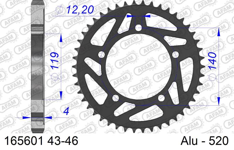AFAM RR SPROC 520 ALU UL 165601, 45