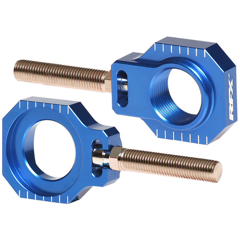 RFX PRO REAR AXLE ADJUSTER BLOCKS, BLU