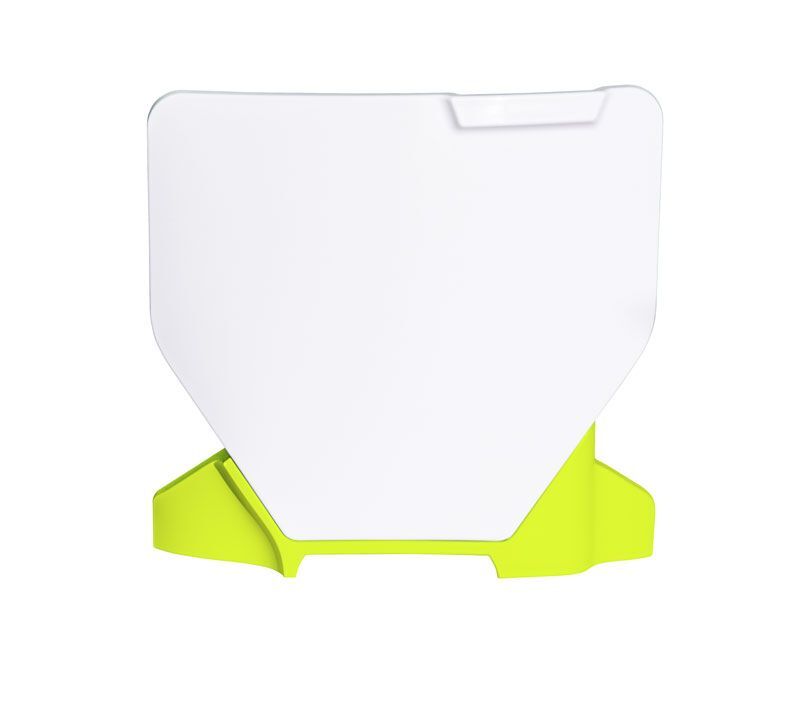 RTECH FRONT NUMBERPLATE, WHT/YEL