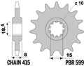 PBR FR SPROC 415 STEEL ST 599, STL, 12