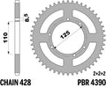 PBR RR SPROC 428 STEEL ST 4390, 60, BLK