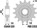 PBR FR SPROC 520 STEEL ST 2353, 14, BLK