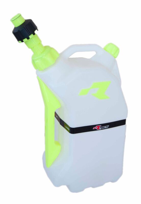 RTECH GAS CAN 15L QUICK FILL, YEL/CLR
