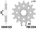 PBR FR SPROC 520 STEEL ST 2354, 15, STL