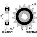 PBR FR SPROC 520 STEEL NFR 2344, 16, STL