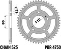 PBR RR SPROC 525 STEEL ST 4750, 42, BLK