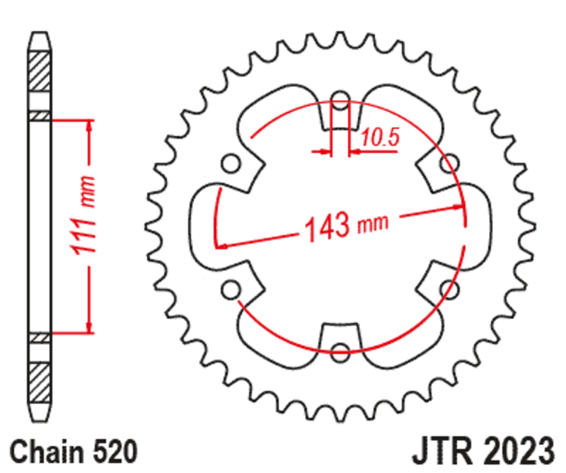 JTSPR RR SPROC 520 STEEL ST 2023, 42, BL