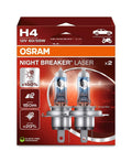 OSRAM BULB H4 +150 NIGHT BKR PCK 2