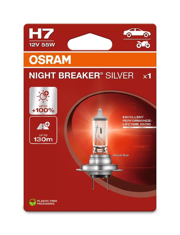 OSRAM BULB H7 +100 NIGHT BKR PCK 1