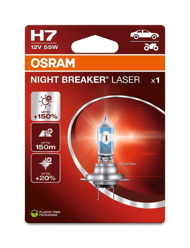 OSRAM BULB H7 +150 NIGHT BKR PCK 1