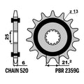 PBR FR SPROC 520 STEEL ST 2359G, BLK, 16