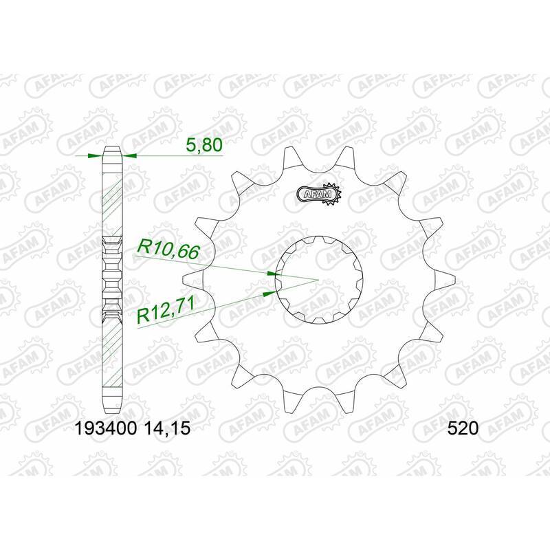 AFAM FR SPROC 520 STEEL ST 193400, 15, B