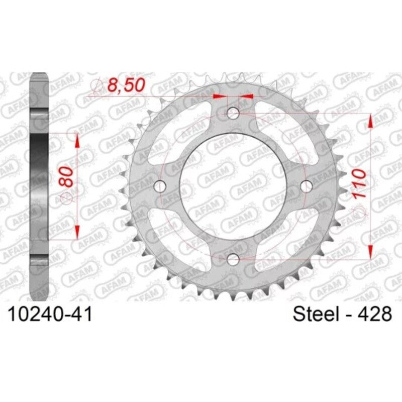 AFAM RR SPROC 428 STEEL ST 10240, 41, BL