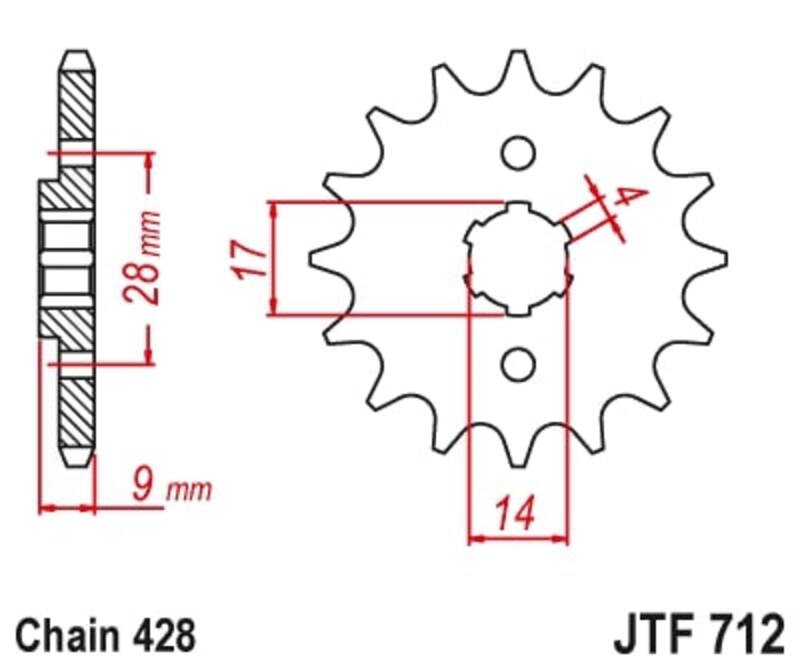 JTSPR FR SPROC 428 STEEL ST 712, 13, STL
