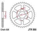 JTSPR RR SPROC 520 STEEL ST 890, 45, STL