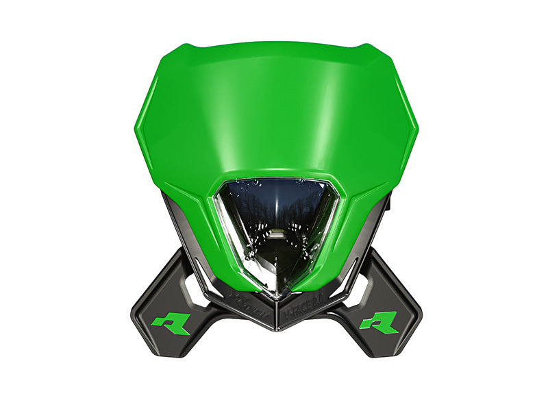 RTECH HEADLIGHT V-FACE 2.0 LED, GRN/BLK