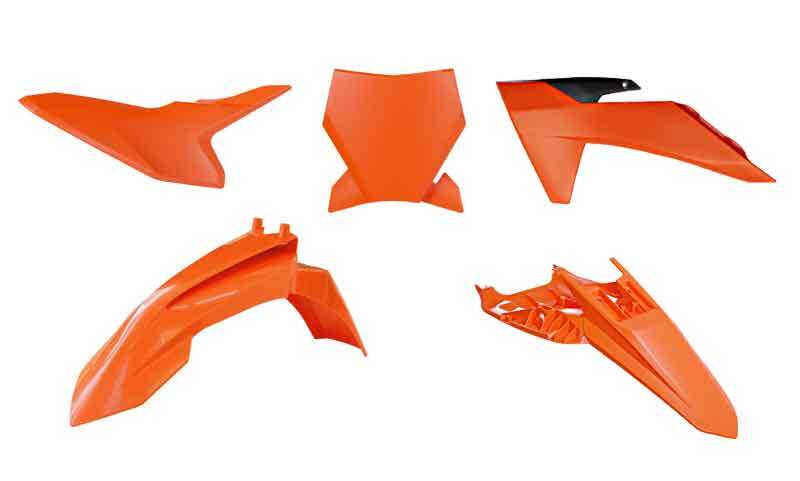RTECH PLASTIC KIT 6 PCS, ORG/BLK