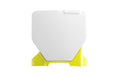 RTECH FRONT NUMBERPLATE, WHT/YEL