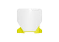 RTECH FRONT NUMBERPLATE, WHT/YEL