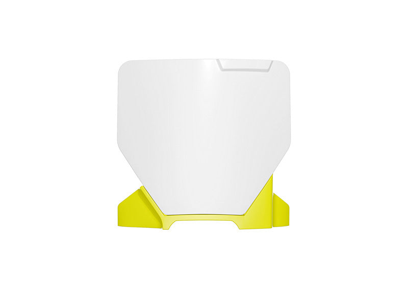RTECH FRONT NUMBERPLATE, WHT/YEL