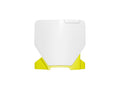 RTECH FRONT NUMBERPLATE, WHT/YEL