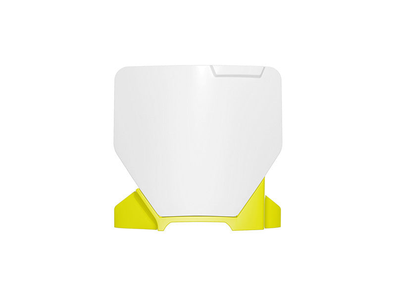 RTECH FRONT NUMBERPLATE, WHT/YEL