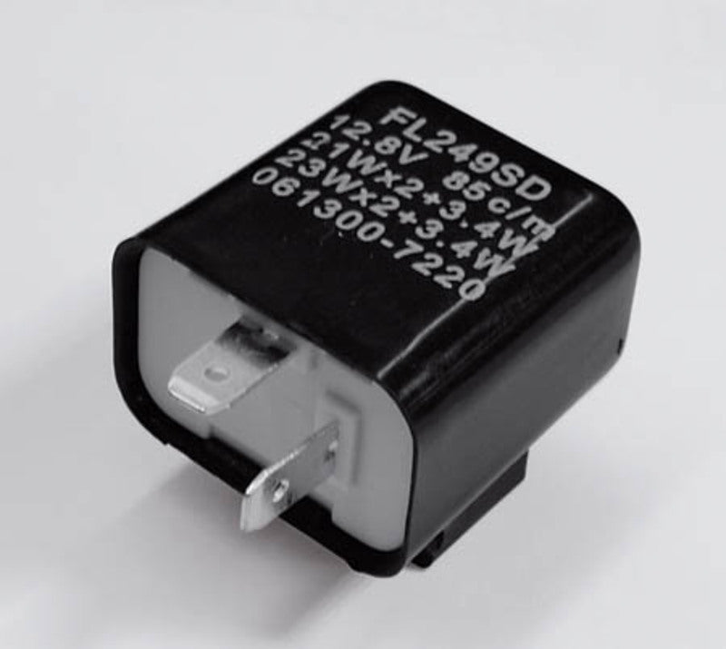 HIGHS FLASHER RELAY, 2 PIN, 12V 21W, BLK
