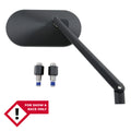 HIGHS MIRROR AGILA, OVAL, ADJ.STEM, BLK