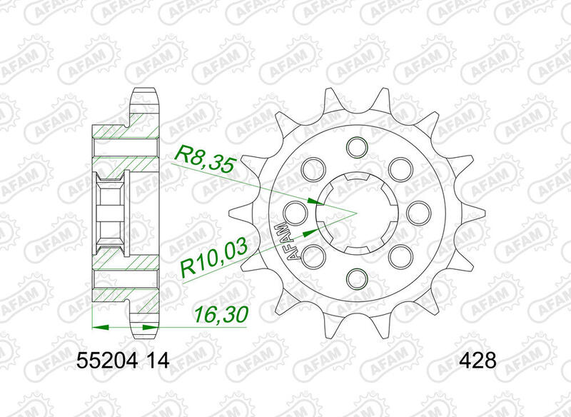 AFAM FR SPROC 428 STEEL ST 55204, 14