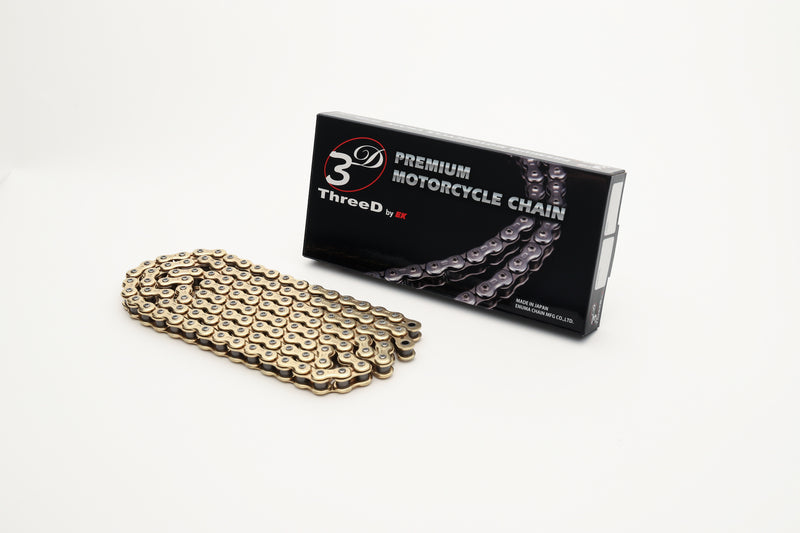 EK CHAIN 520MXR/3D CLIP, 110, GLD/GLD
