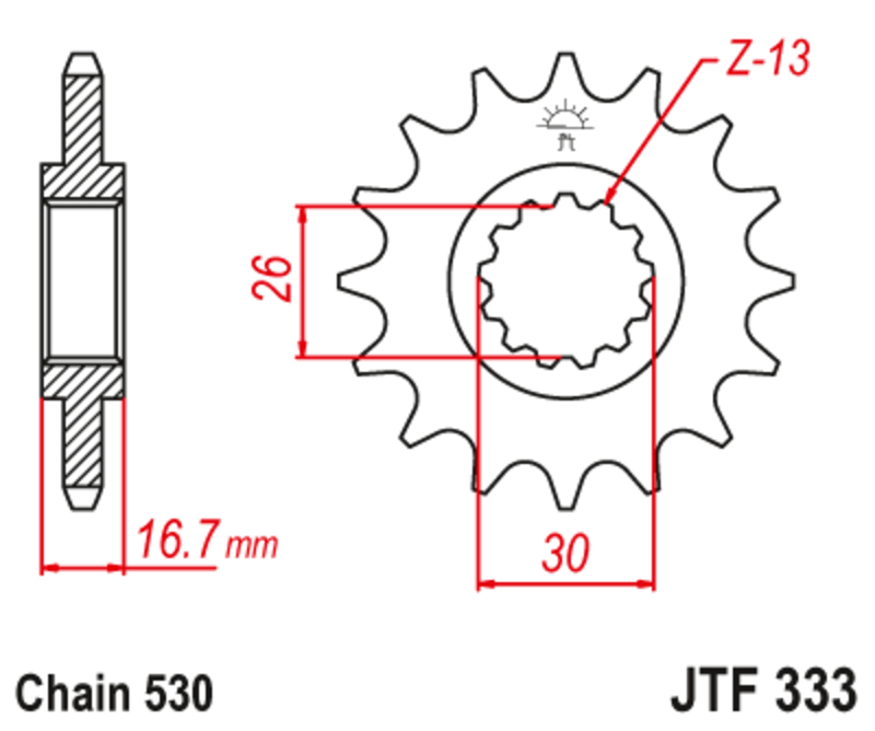 JTSPR FR SPROC 530 STEEL NFR 33, STL, 16