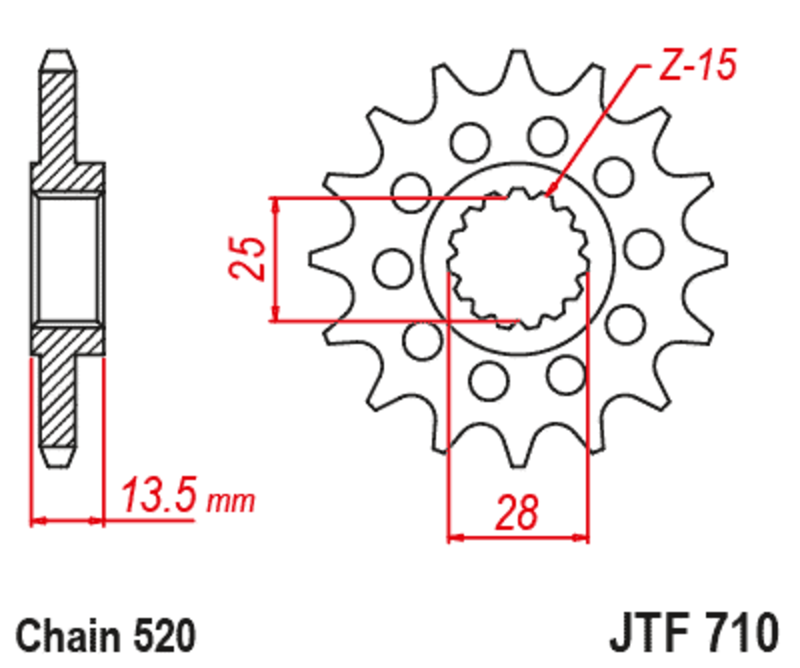 JTSPR FR SPROC 520 STEEL NFR 710, 15, ST